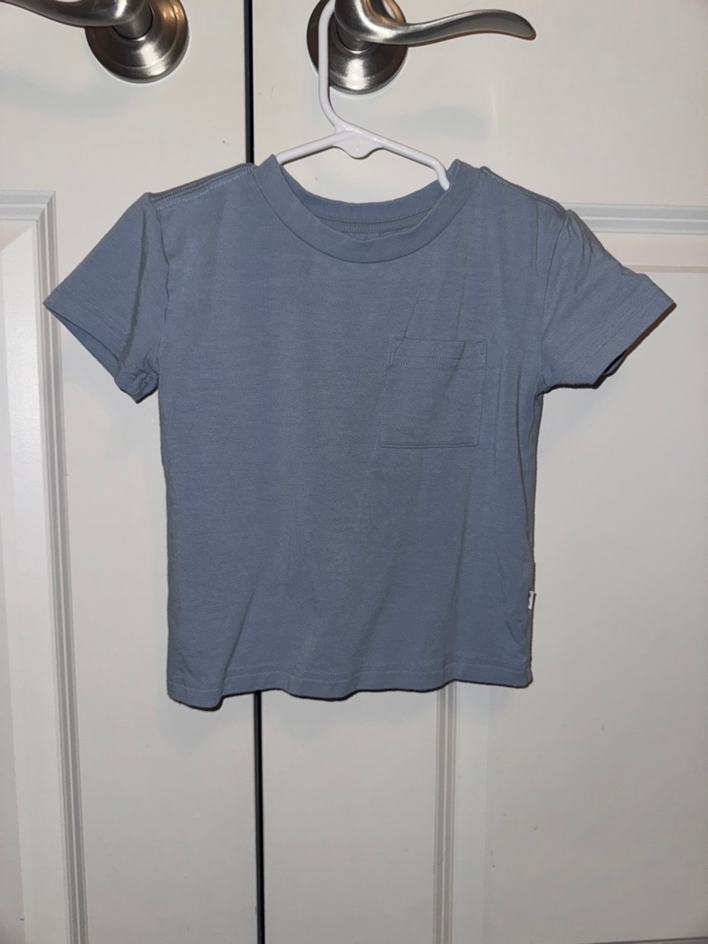 Little Sleepies Toddler Bamboo Short Sleeve Pocket Tee - Light Blue / Musk EUC